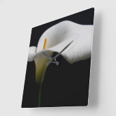 Blume | White Calla Lily Quadratische Wanduhr (Winkel)