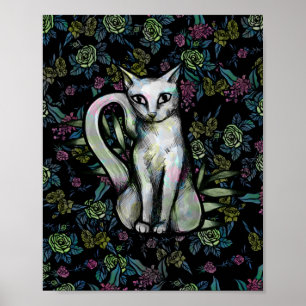 Blume White cat Blume Poster