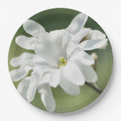 Blume White Magnolia Pappteller (Vorderseite)