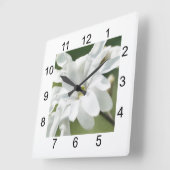 Blume White Magnolia Quadratische Wanduhr (Winkel)