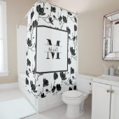 Blume White Mit Monogramm White and Black Magnolia Duschvorhang (Beispiel)