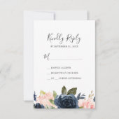 Blume | White Simple RSVP Card (Vorderseite)