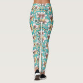 Blume-Wiederholmuster Leggings (Rückseite)