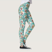 Blume-Wiederholmuster Leggings (Rechts)