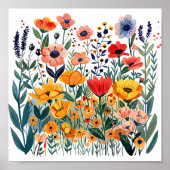 Blume Wiese Botanische Wildblume Poster (Vorne)