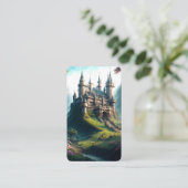 Blume Wiese Castle Lesezeichen Visitenkarte (Stehend Vorderseite)