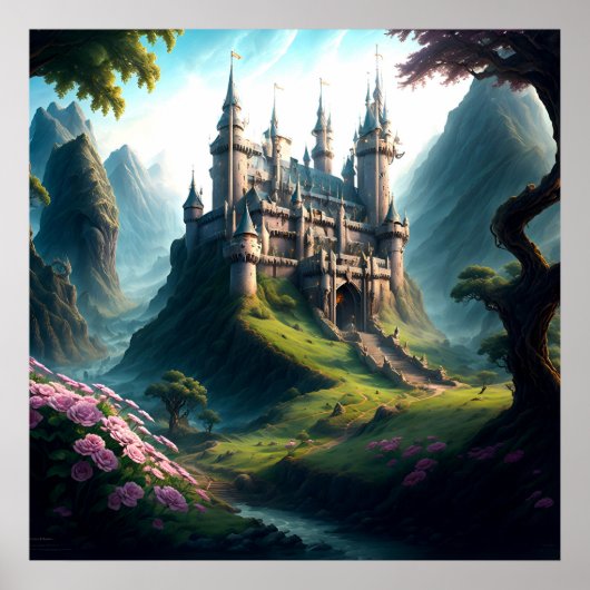 Blume Wiese Castle Poster (Vorne)