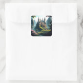 Blume Wiesenburg Quadratischer Aufkleber (Tasche)