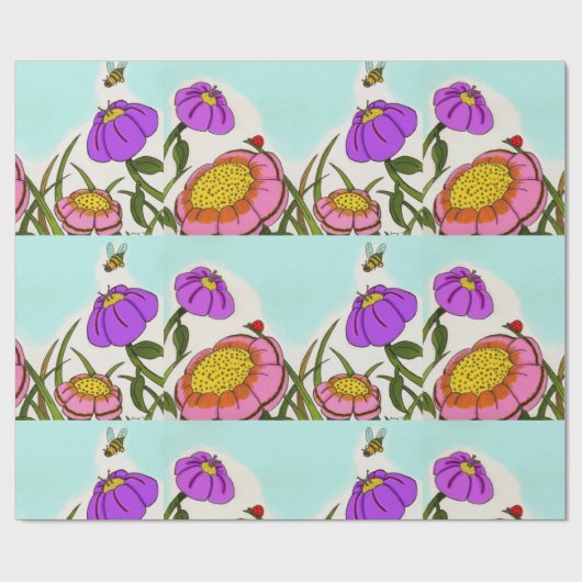 Blume-Wikingerpapier Geschenkpapier (Flach)