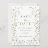 Blume Wildblume Boho Save the Date Foto Einladung (Vorderseite)