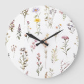 Blume, Wildblumen, Blume im Garten Große Wanduhr (Vorderseite)