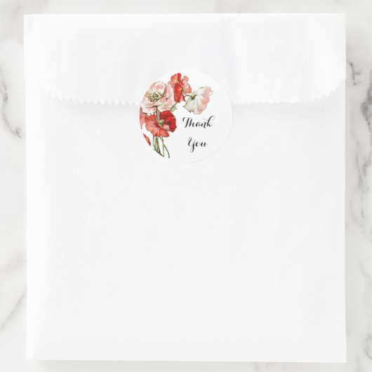 Blume Wildmohn personalisieren Runder Aufkleber (Tasche)