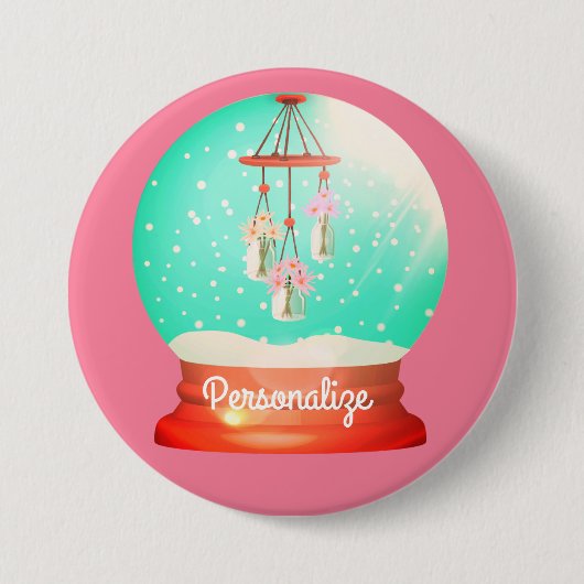 Blume Windschneedecke niedlich Blütenwinterwelt Button (Vorderseite)