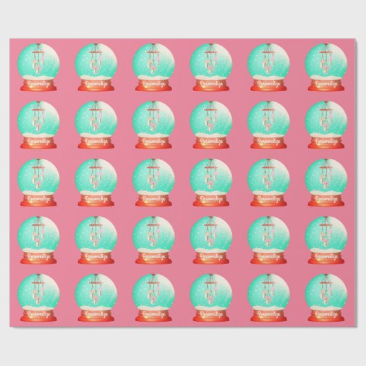 Blume Windschneedecke niedlich rosa grün Geschenkpapier (Flach)