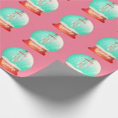 Blume Windschneedecke niedlich rosa grün Geschenkpapier (Ecke)