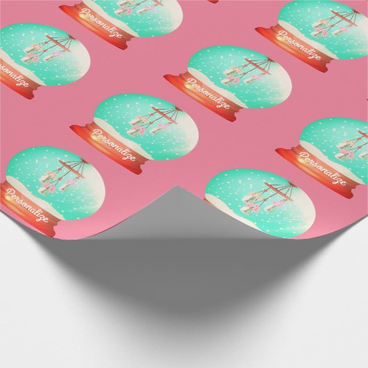 Blume Windschneedecke niedlich rosa grün Geschenkpapier (Ecke)