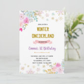 Blume Winterlandeinladung Einladung (Stehend Vorderseite)