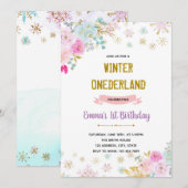 Blume Winterlandeinladung Einladung (Vorne/Hinten)