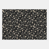 Blume Wirbel Blätter auf schwarz (Vorderseite 2)