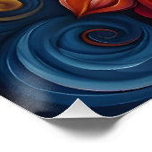 Blume Wirbel Digitales Kunstdesign Poster (Ecke)