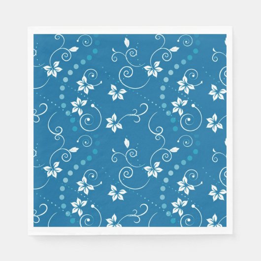 Blume, Wirbel und Polka-Punkte Serviette (Vorderseite)