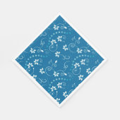 Blume, Wirbel und Polka-Punkte Serviette (Ecke)