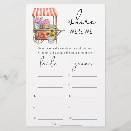 Blume - Wo waren wir Brautparty (Vorderseite)