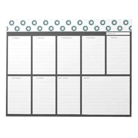 Blume Wöchentlicher Desktop-Planer Notizblock (Vorderseite)