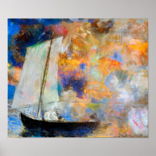 Blume Wolken, Redon Poster