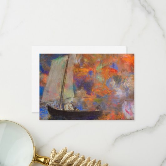 Blume Wolken von Odilon Redon Dankeskarte (Vorderseite/Rückseite Beispiel)