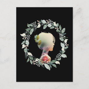 Blume Woman Beautiful Girl Postkarte