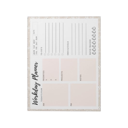 Blume Workday Planer Notizblock (Rotiert)