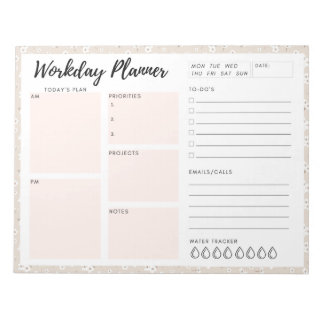 Blume Workday Planer Notizblock
