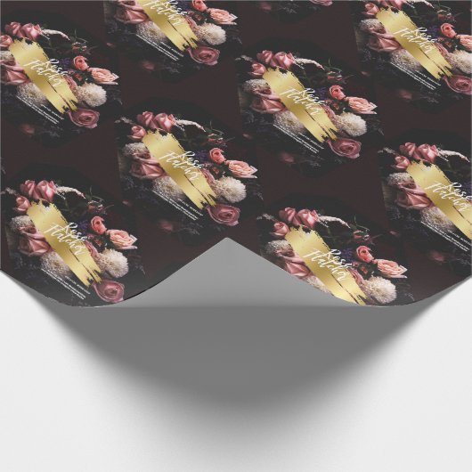 Blume Workshop Black Gold Geschenkpapier (Ecke)