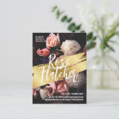 Blume Workshop Black Gold Postkarte (Stehend Vorderseite)