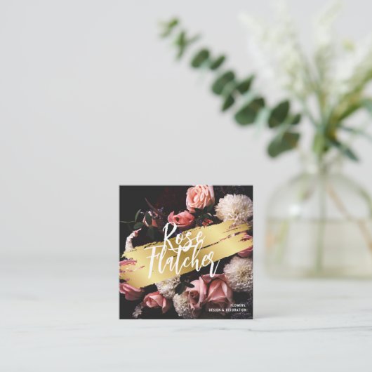 Blume Workshop Black Gold Terminkarte (Stehend Vorderseite)