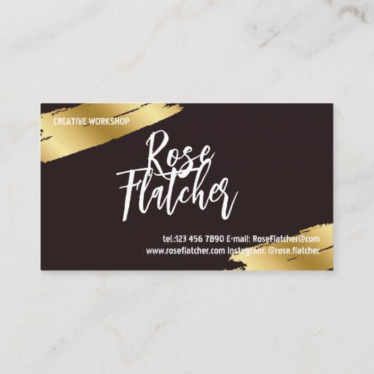Blume Workshop Black Gold Visitenkarte (Rückseite)