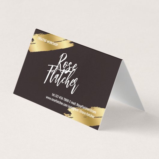 Blume Workshop Black Gold Visitenkarten (Rückseite)