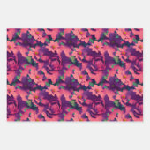 Blume Wrapping Paper - Dunkelrosa Voxelblume Geschenkpapier Set (Vorderseite 2)