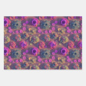 Blume Wrapping Paper - Dunkelrosa Voxelblume Geschenkpapier Set (Vorderseite)