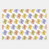 Blume-Wrapping Paper Flat Sheet Set 3 Geschenkpapier Set (Vorderseite 3)