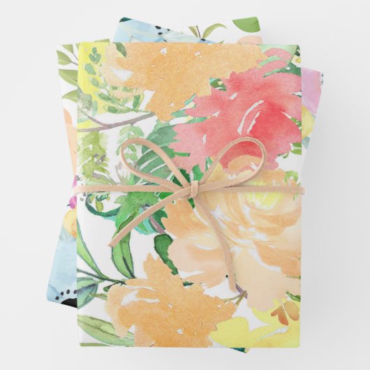 Blume Wrapping Paper | Lebhaftes Blumendesign Geschenkpapier Set (Beispiel)
