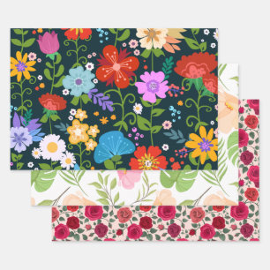 Blume Wrapping Paper Set   Elegant Floral Wrap Geschenkpapier Set