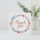 Blume Wreath Copper Red Dankeskarte (Stehend Vorderseite)