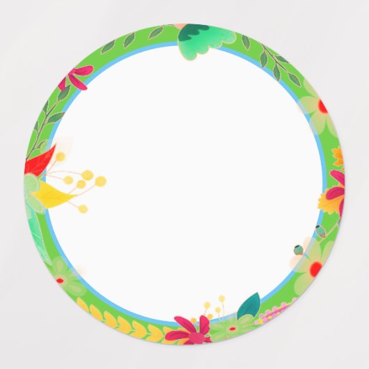 Blume Wreath farbenfrohe Country Waterproof Labels Etiketten (Design 1)