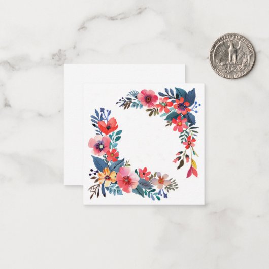 Blume Wreath Mitteilungskarte (Vorderseite/Rückseite Beispiel)