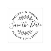 Blume Wreath Modern Wedding Save the Date 2 Gummistempel (Prägung)