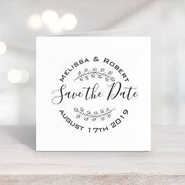 Blume Wreath Modern Wedding Save the Date 2 Gummistempel