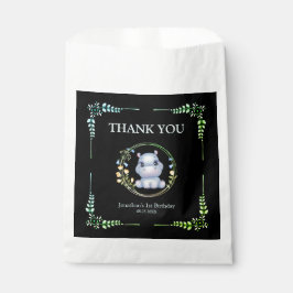 Blume Wreath Niedlich Hippo Geburtstag Danke Ihnen Geschenktütchen