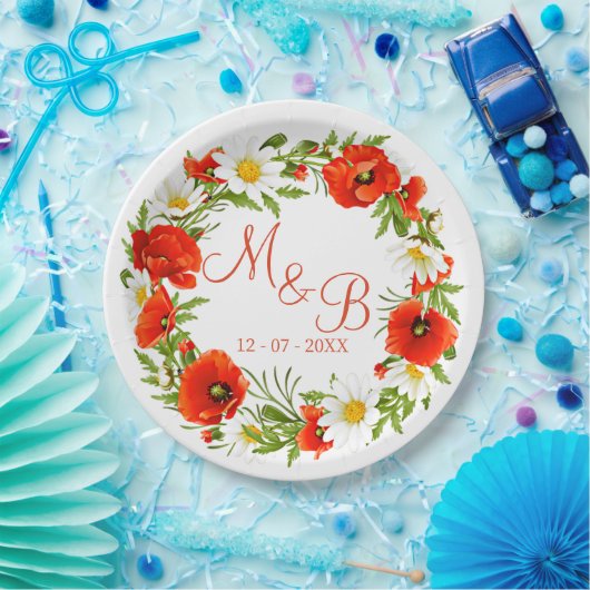 Blume Wreath Pappteller (Party)